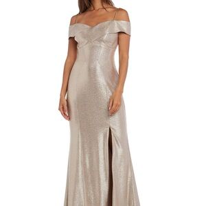 Nightway Champagne Evening Dress Sz 6